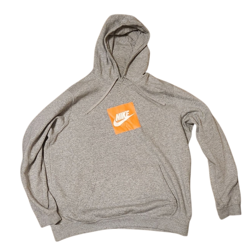 Used Men's XLNike Gray Hoodie with Orange Logo